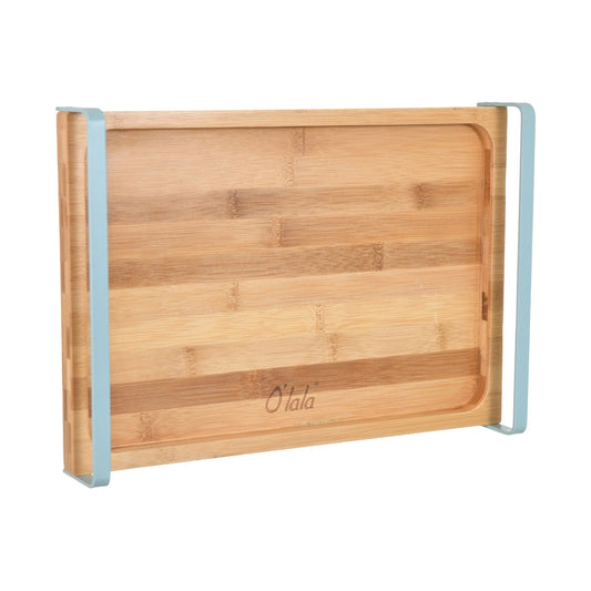 Square Handle Tray large /light blue+Dark blue mixed