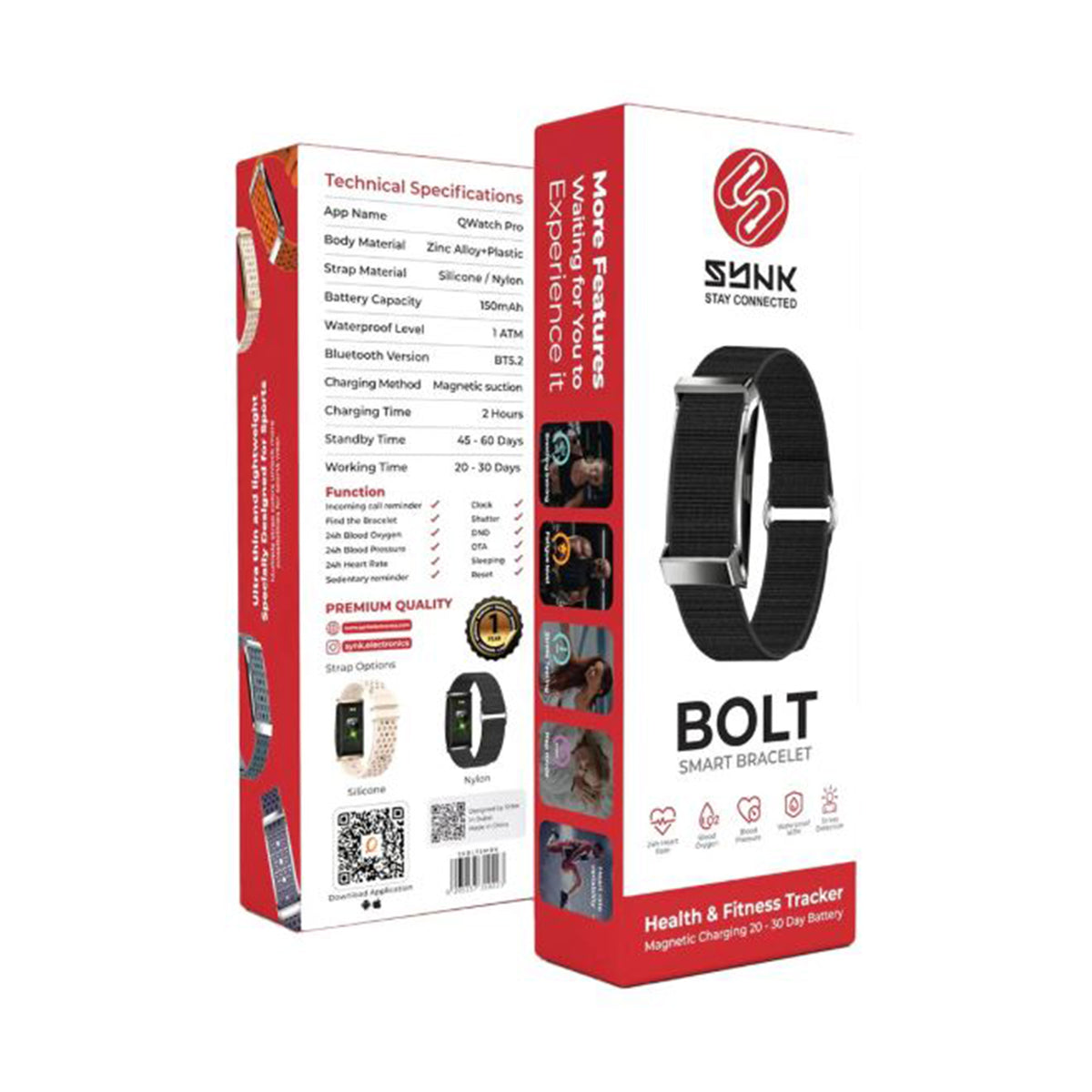 SYNK Bolt Smart Bracelet - Black