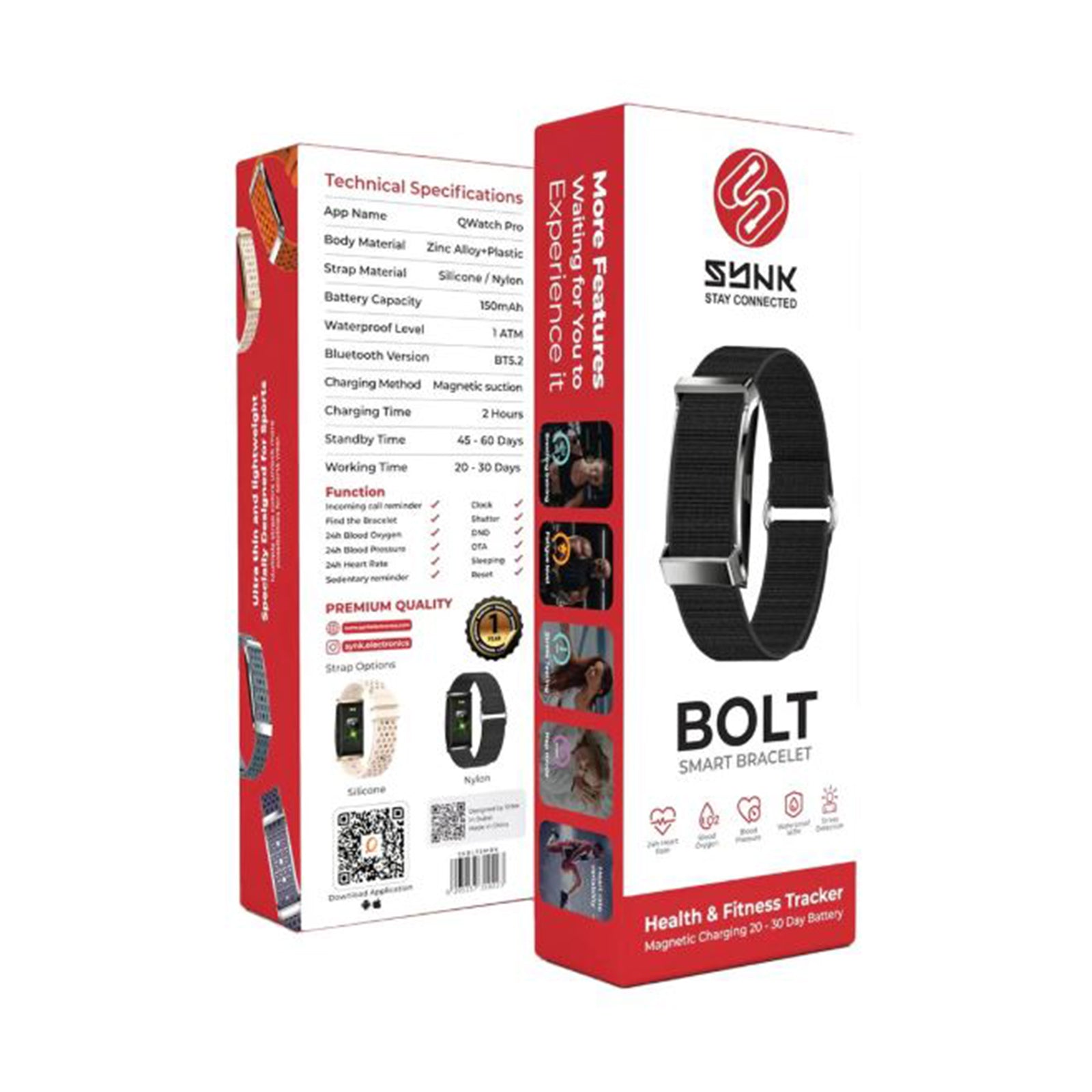 SYNK Bolt Smart Bracelet - Black