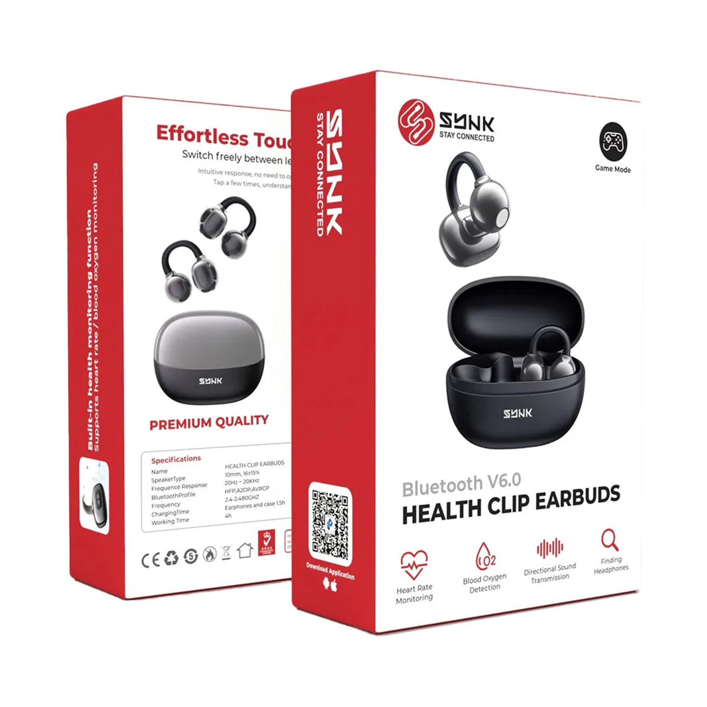 SYNK Health Clip Earbuds - Black