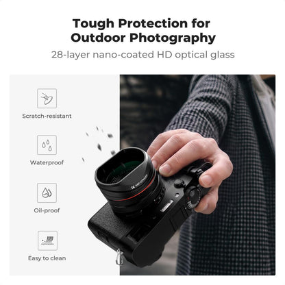 K&F Nano-X MCUV Filter, Hood, and Cap for FUJIFILM X100 Series