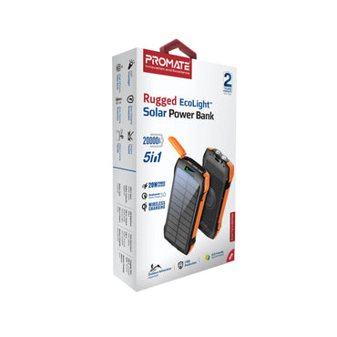 20000mAh EcoLight™ Solar Power Bank with Built-in USB-C