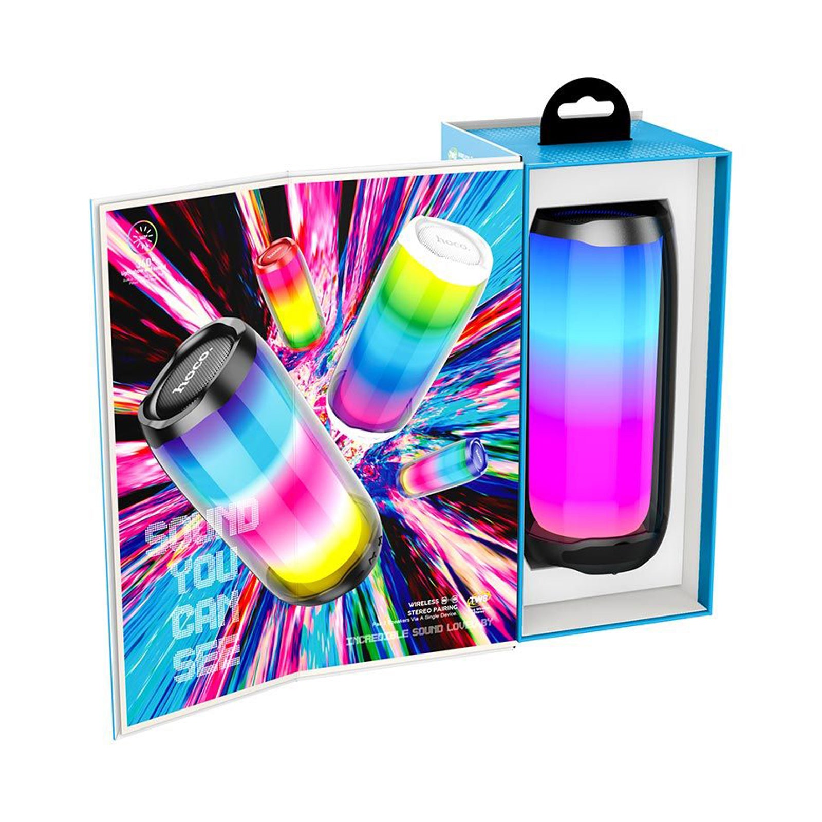 HOCO HC8 Pulsating Colorful Wireless Speaker - Black