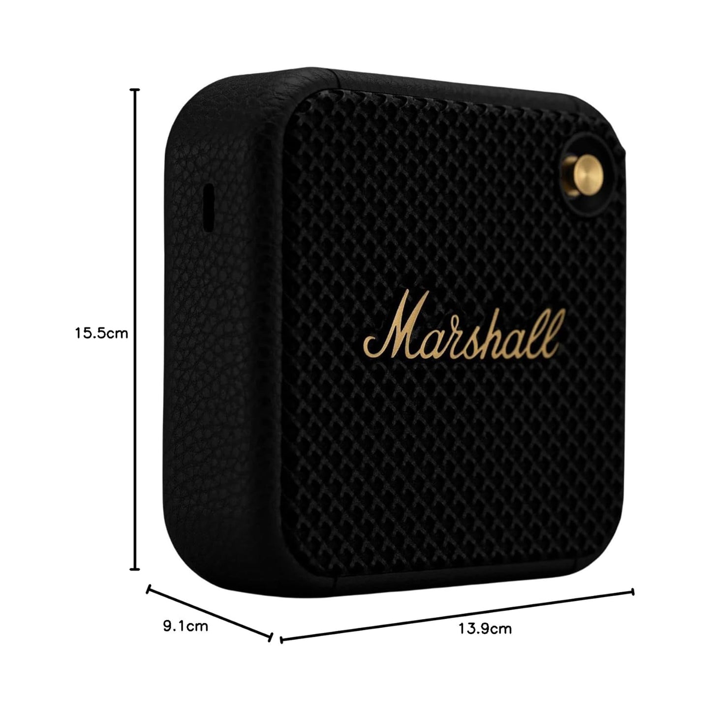 MARSHALL WILLEN BLUETOOTH SPEAKER - BLACK AND BRASS