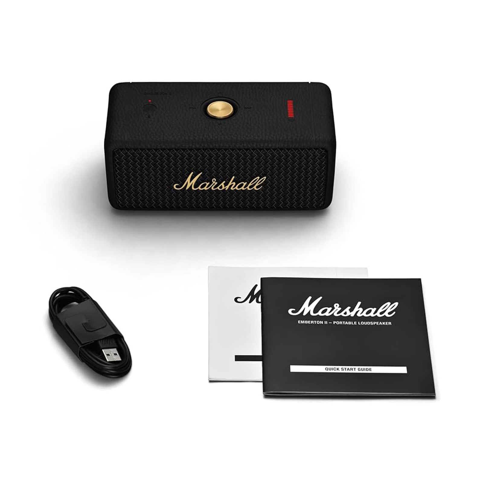 MARSHALL EMBERTON  II BLUETOOTH SPEAKER - BLACK AND BRASS