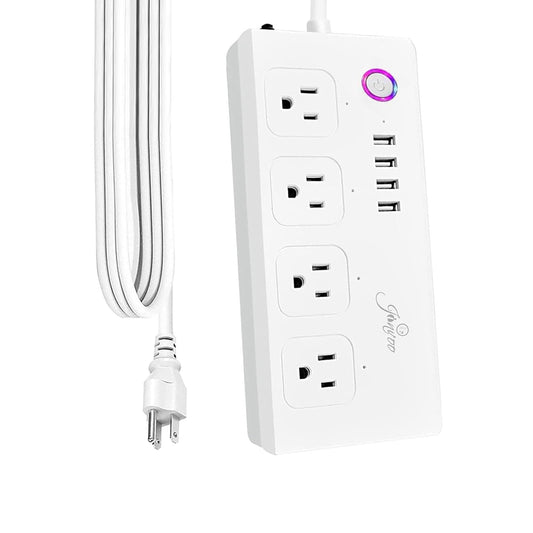 SMART POWER EXTENSION CORD 4 OUTLETS - WHITE