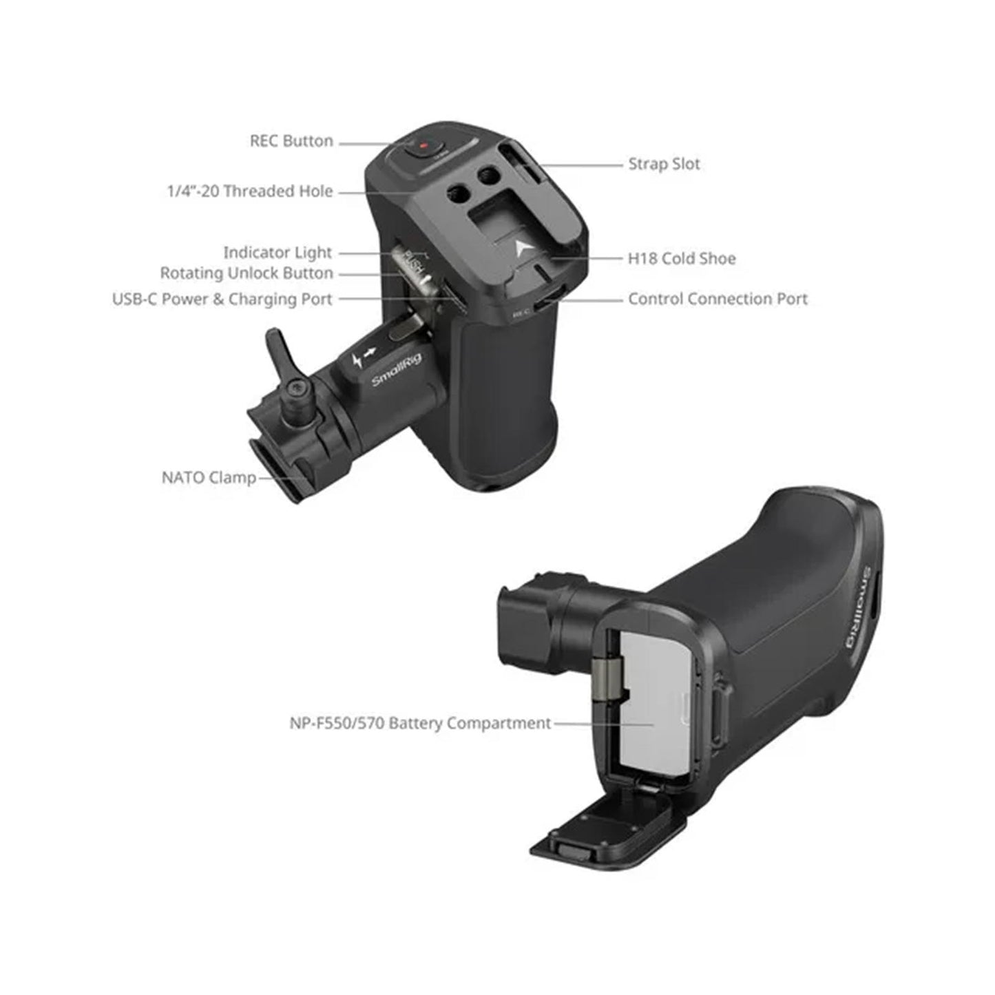 SmallRig Rotating Side Handle With Trigger REC CHN