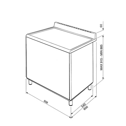 SMEG Cooker Wide 90cm Safety Stainless Steel