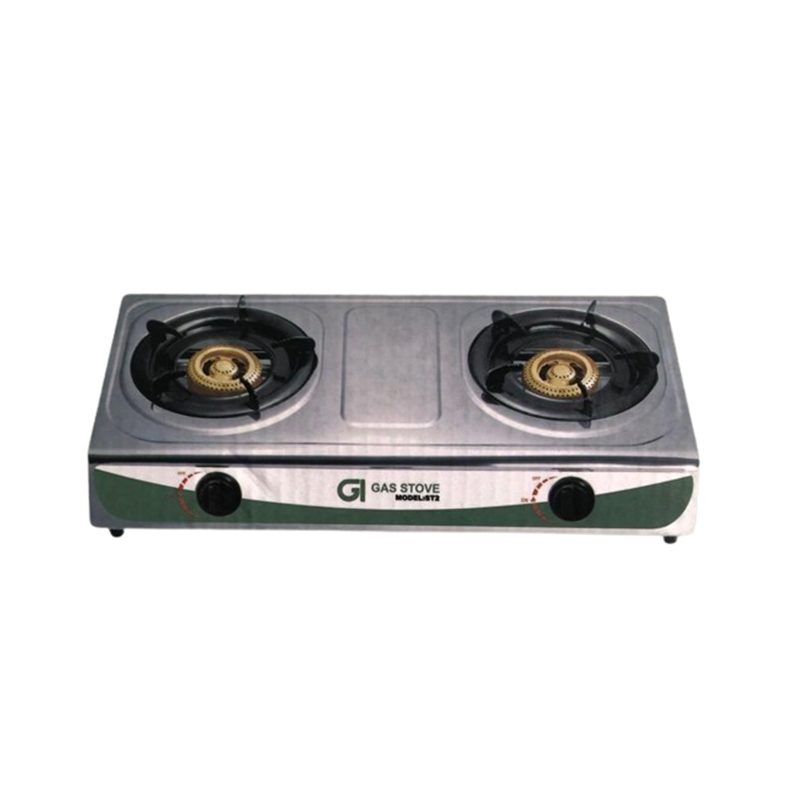 GI Gas Cooker 2 Burners Stainless Steel GI