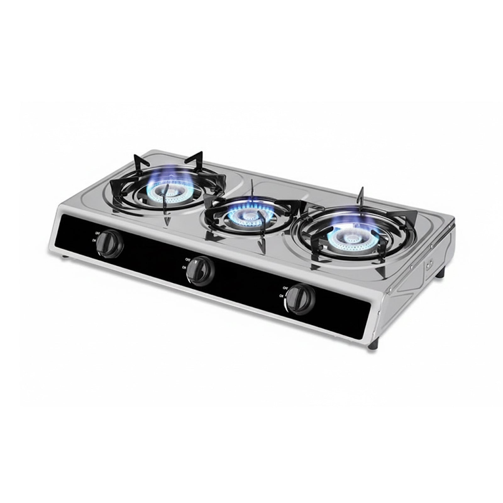 GI Gas Cooker 3 Burners Stainless Steel