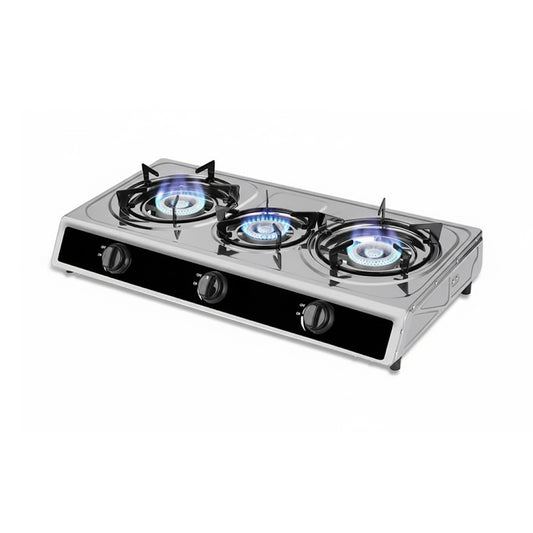 GI Gas Cooker 3 Burners Stainless Steel