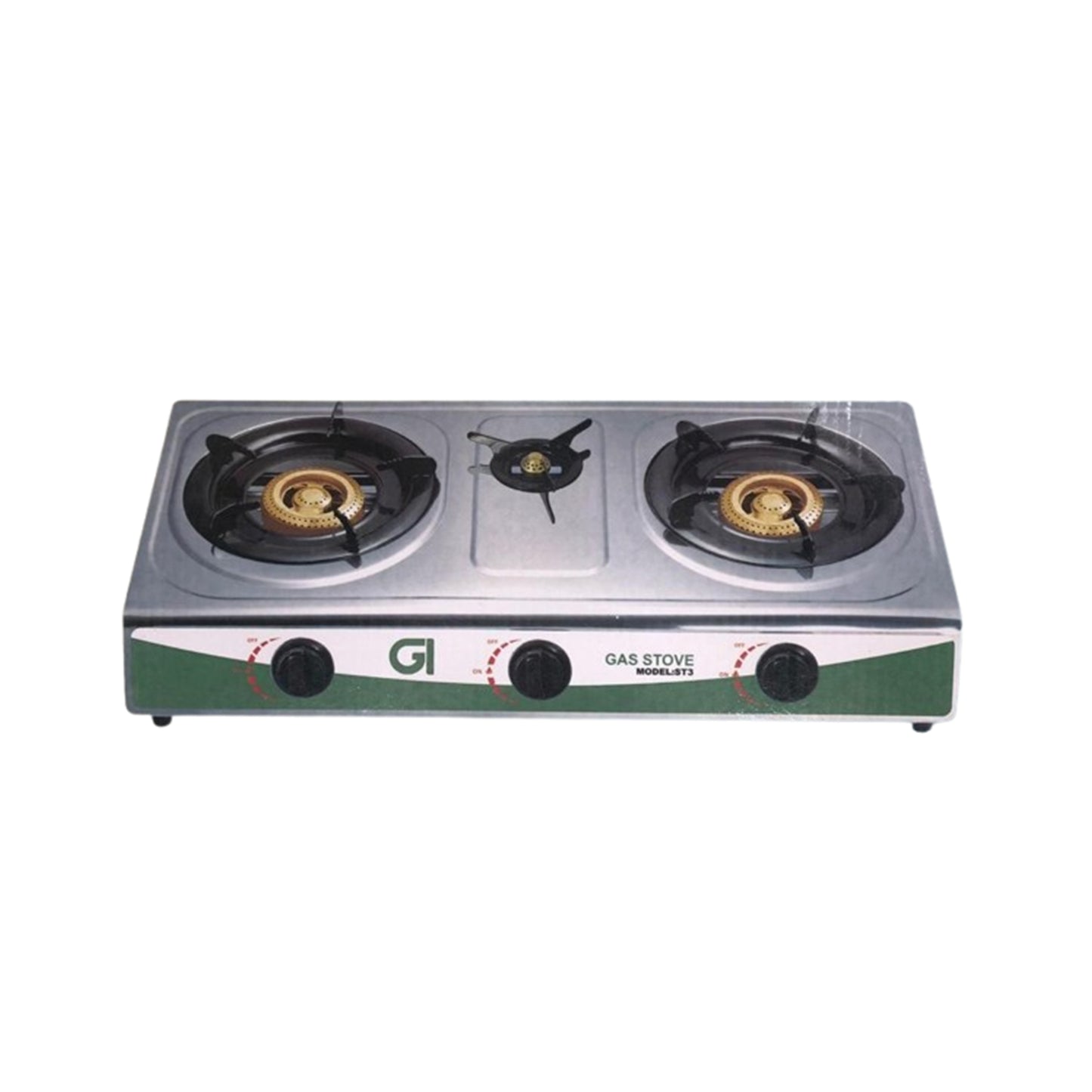 GI Gas Cooker 3 Burners Stainless Steel GI
