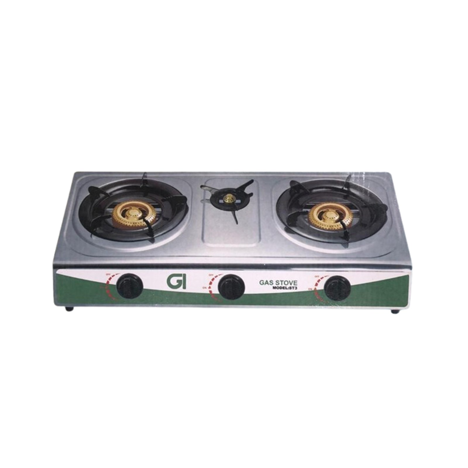 GI Gas Cooker 3 Burners Stainless Steel