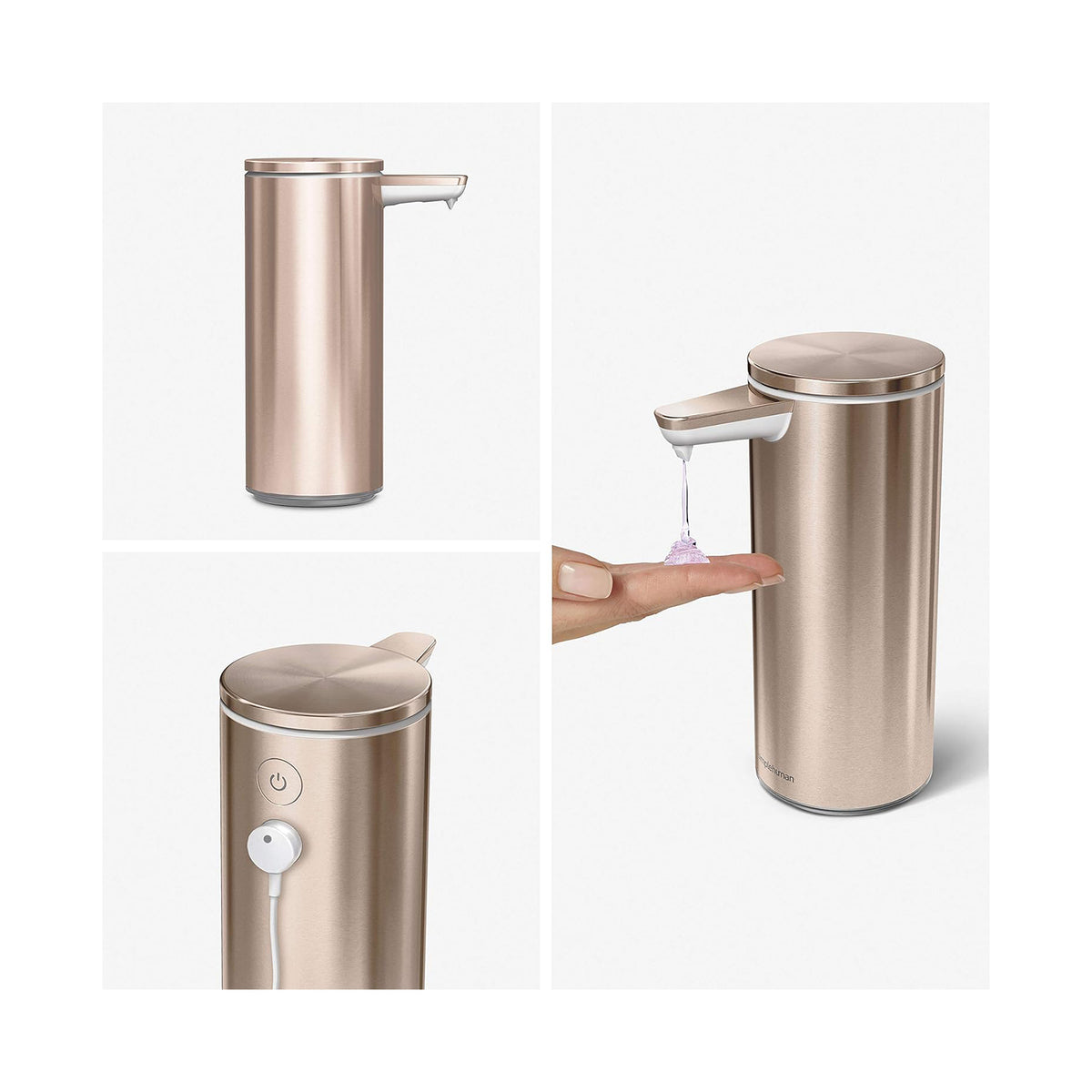 Rechargeable Sensor Pump_High-Grade Rose Gold_266ml SIMPLE HUMAN
