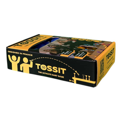 Tossit silicon dart game packaging on a white background