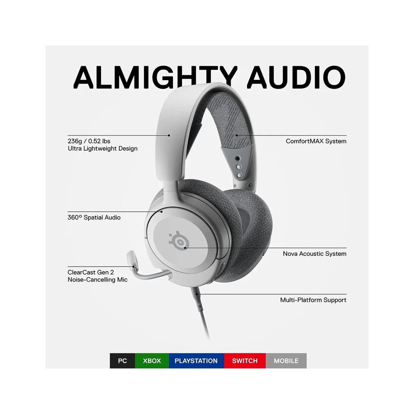 SteelSeries Arctis Nova 1 White - 61607 SteelSeries