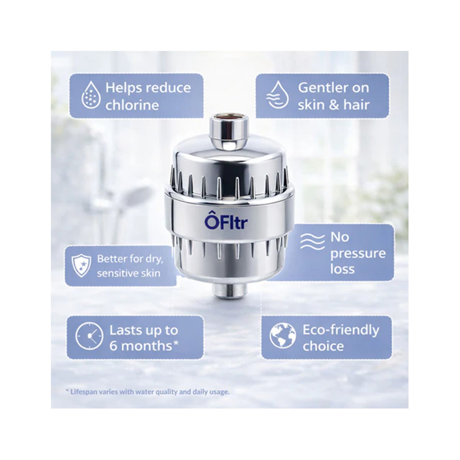 OFltr Advanced Shower Filter for Chlorine & Hard Water