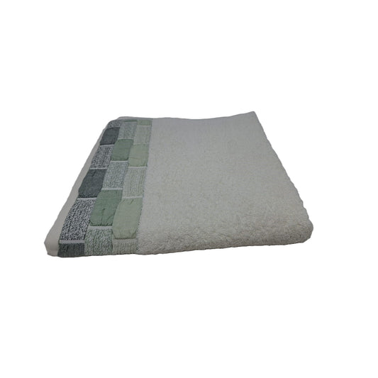 Virginia Jacq. Towel Offwhite/ Green 30 X 50 Cm