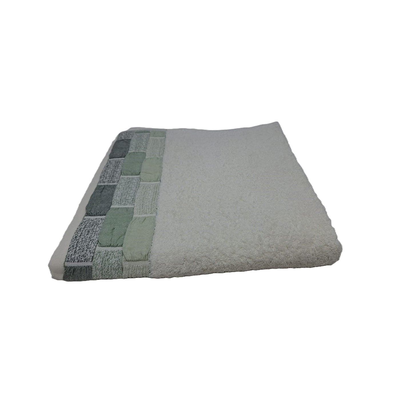 Virginia Jacq. Towel Offwhite/ Green 50 X 100 Cm