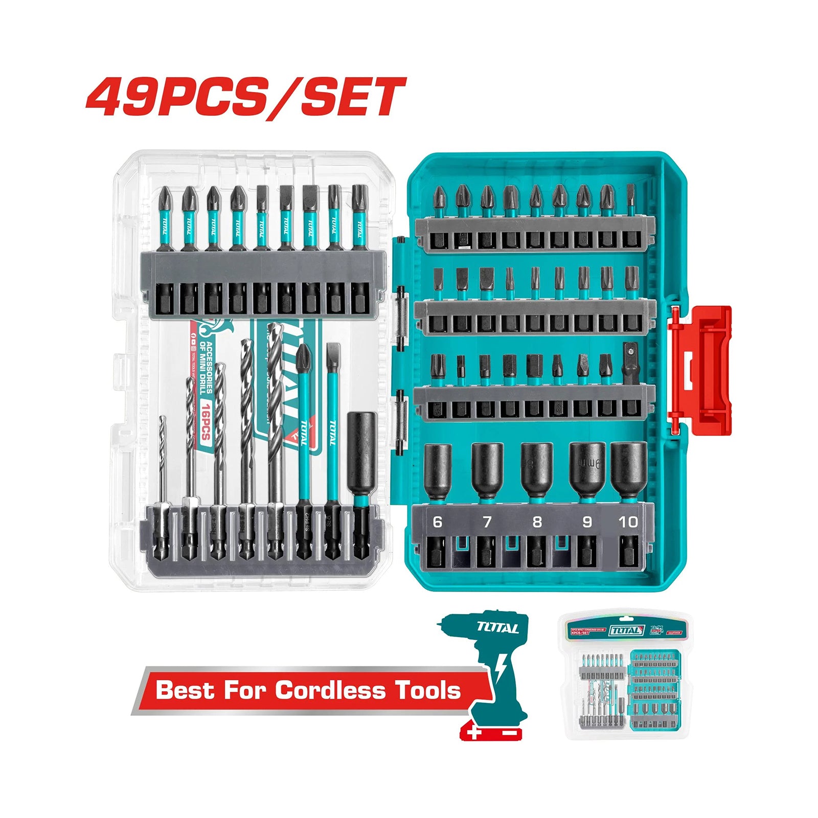 Total 5 Pcs Cordless industrial combo kit