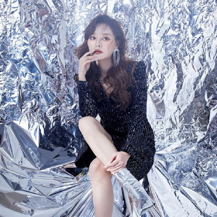 Photo Background Paper Wrinkled Reflective Tin Foil 1x5m
