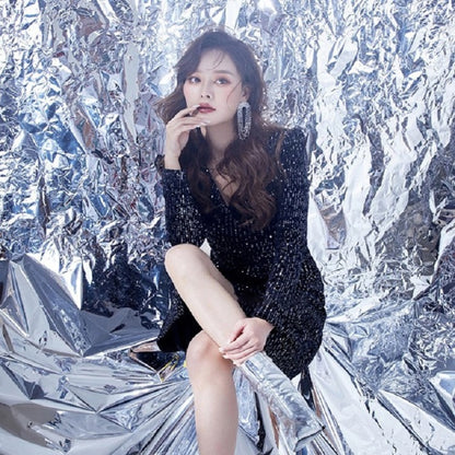 Photo Background Paper Wrinkled Reflective Tin Foil 1x5m