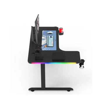 L-shaped 160CM Adjustable RGB Gaming Desk - Black