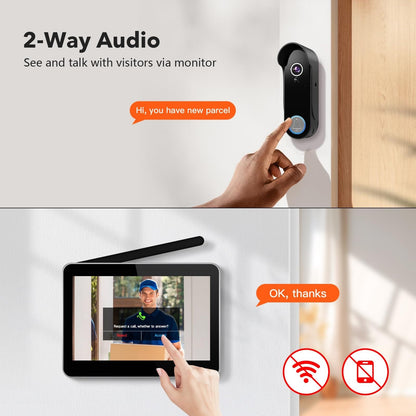 Tuya Smart Video Doorbell 8-inch , HD 1080p Camera