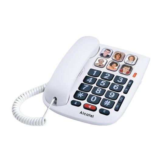 ALCATEL TMAX10 CORDED WH BIG BUTTON 6 ONE-TOUCH PHOTO KEYS-