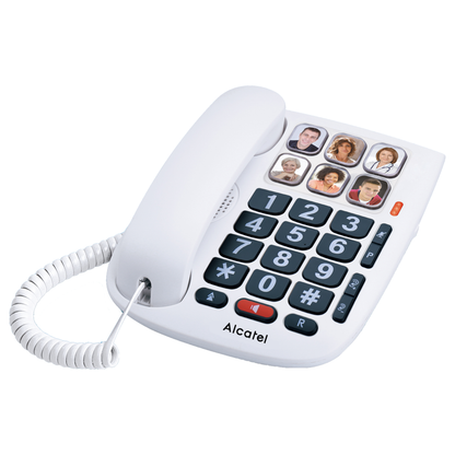 ALCATEL TMAX10 CORDED WH BIG BUTTON 6 ONE-TOUCH PHOTO KEYS-