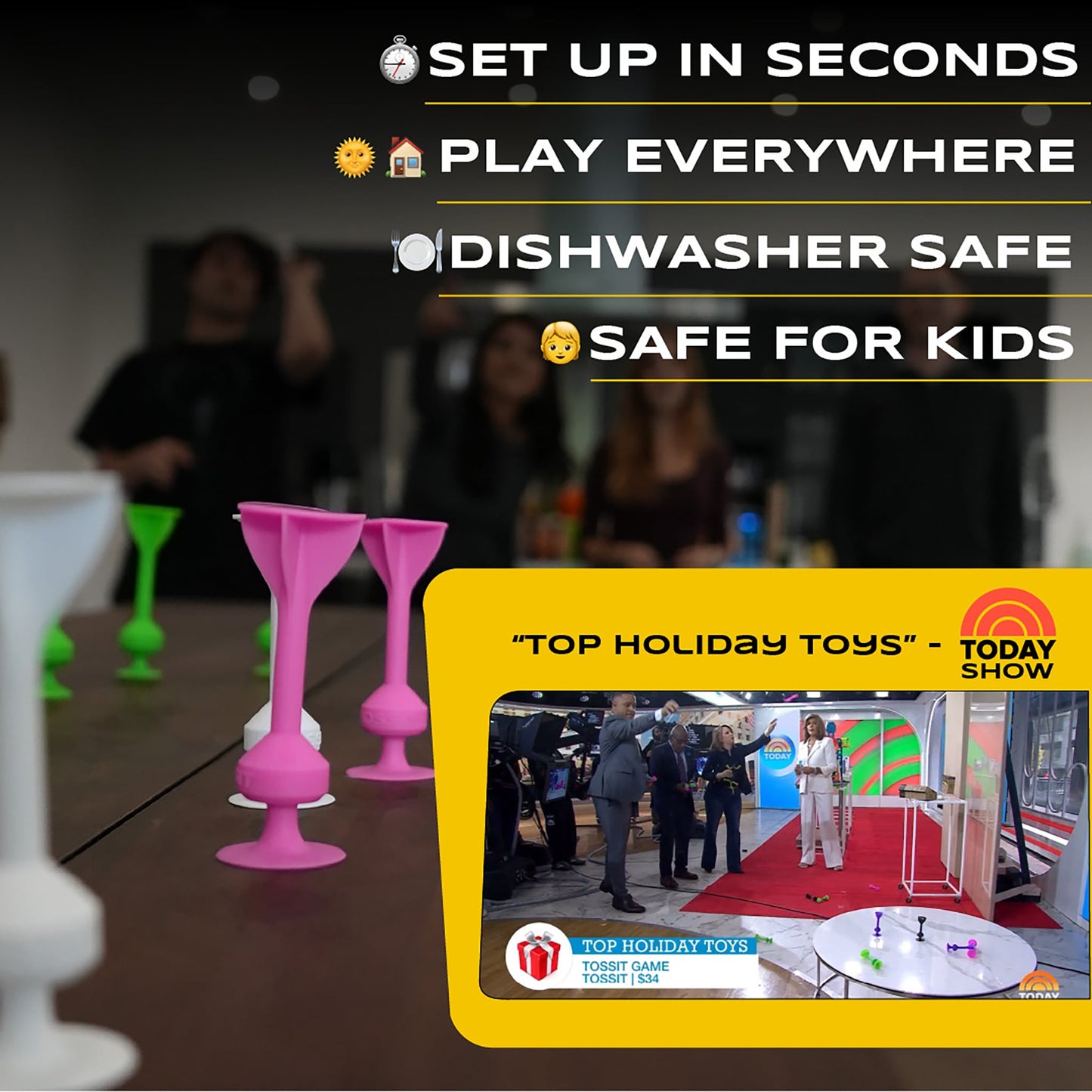 Promotional image of a toy with text highlighting features and a Today Show badge.