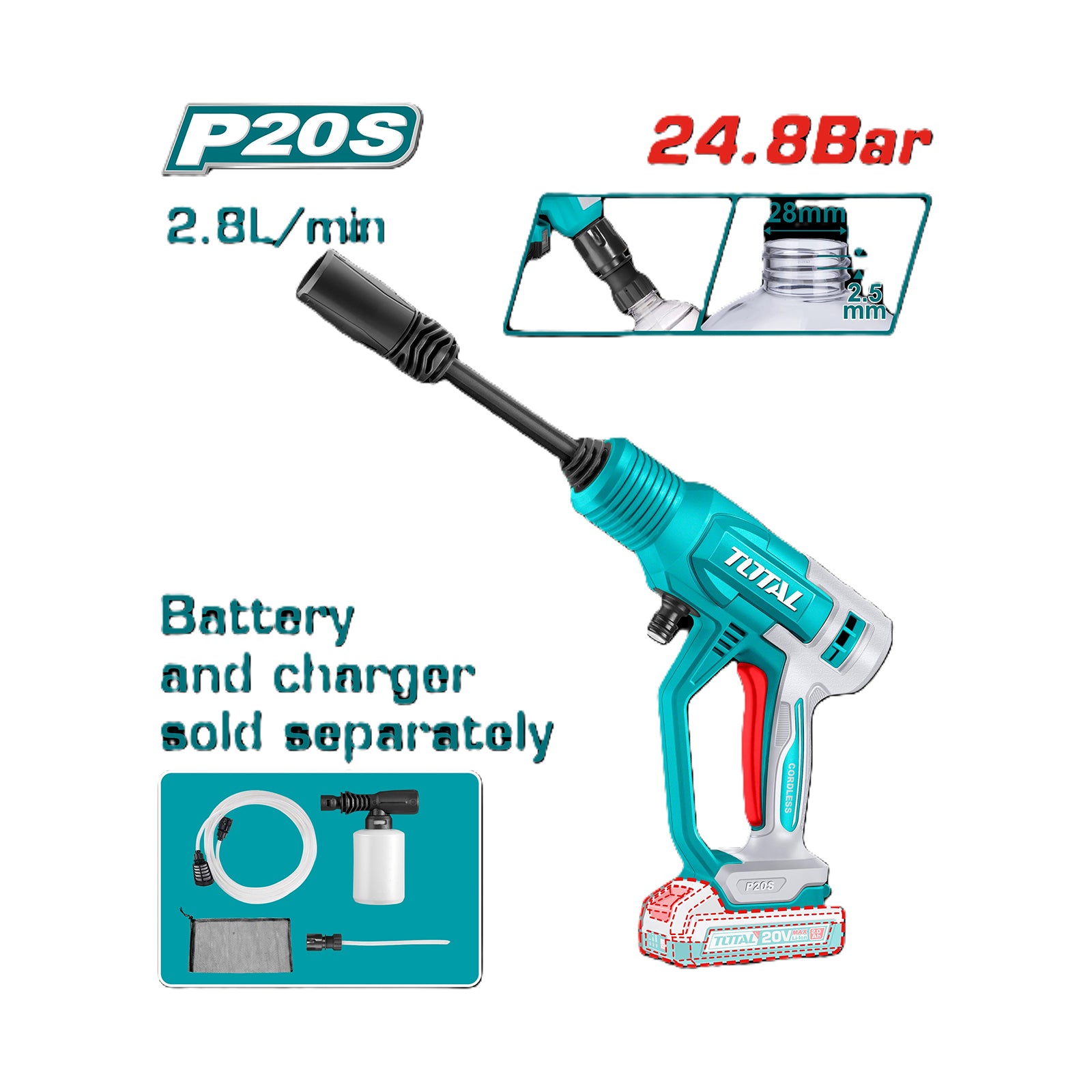Cordless pressure washer TOTAL