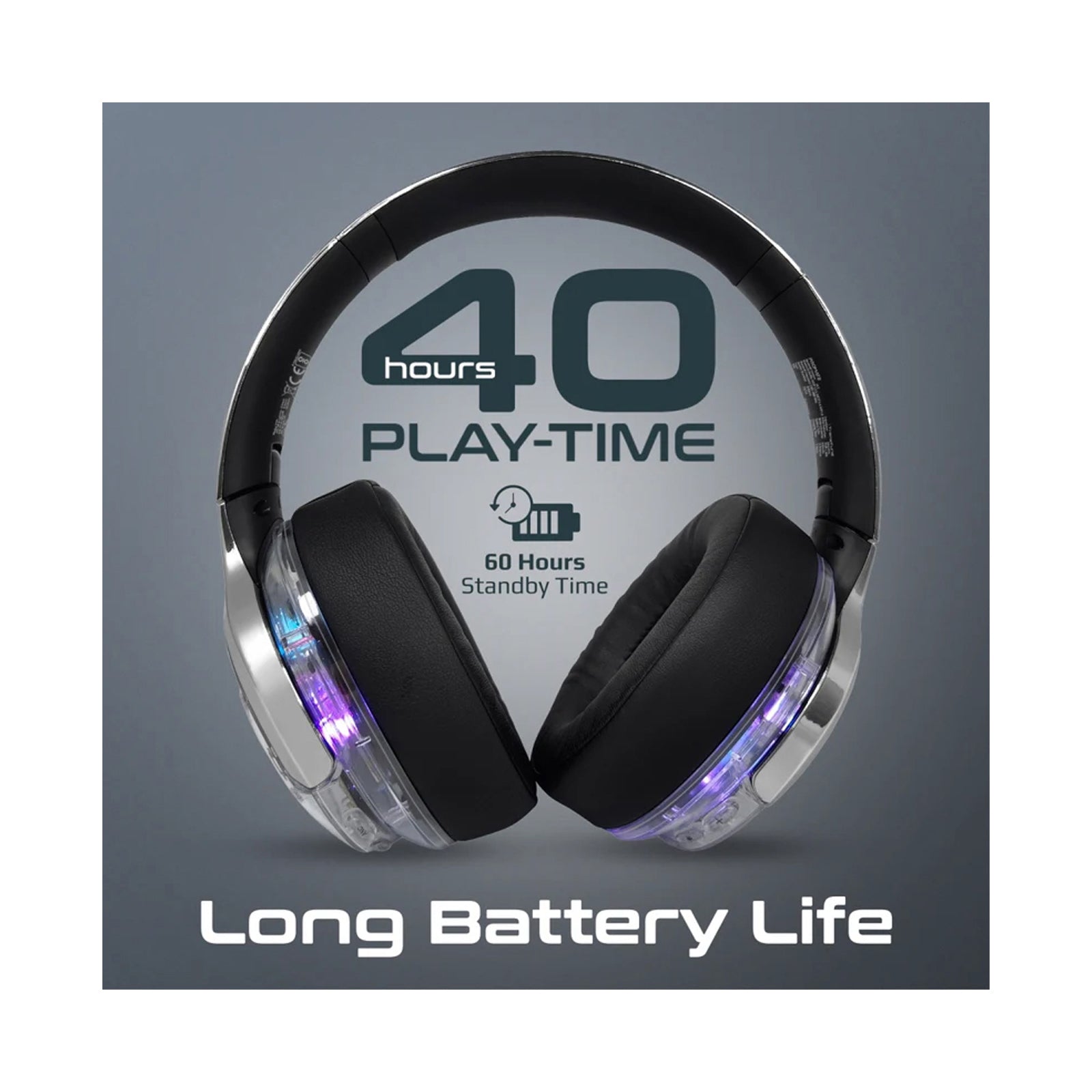 Active Noise Cancelling Hi-Fi Wireless Headphones RGB Lights