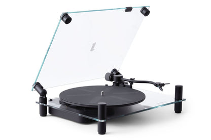 TRANSPARENT Turntable Glass and Aluminum Design Black