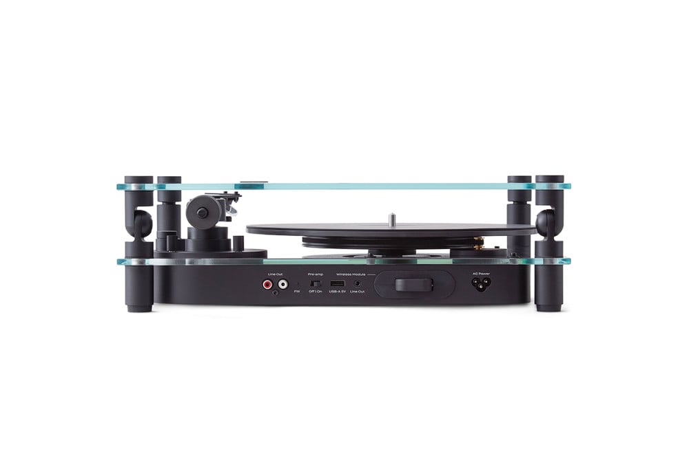 TRANSPARENT Turntable Glass and Aluminum Design Black