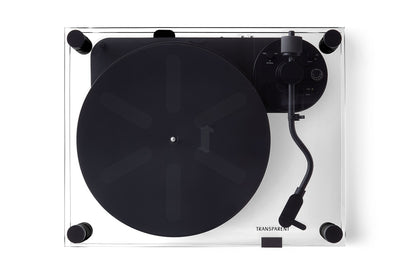 TRANSPARENT Turntable Glass and Aluminum Design Black