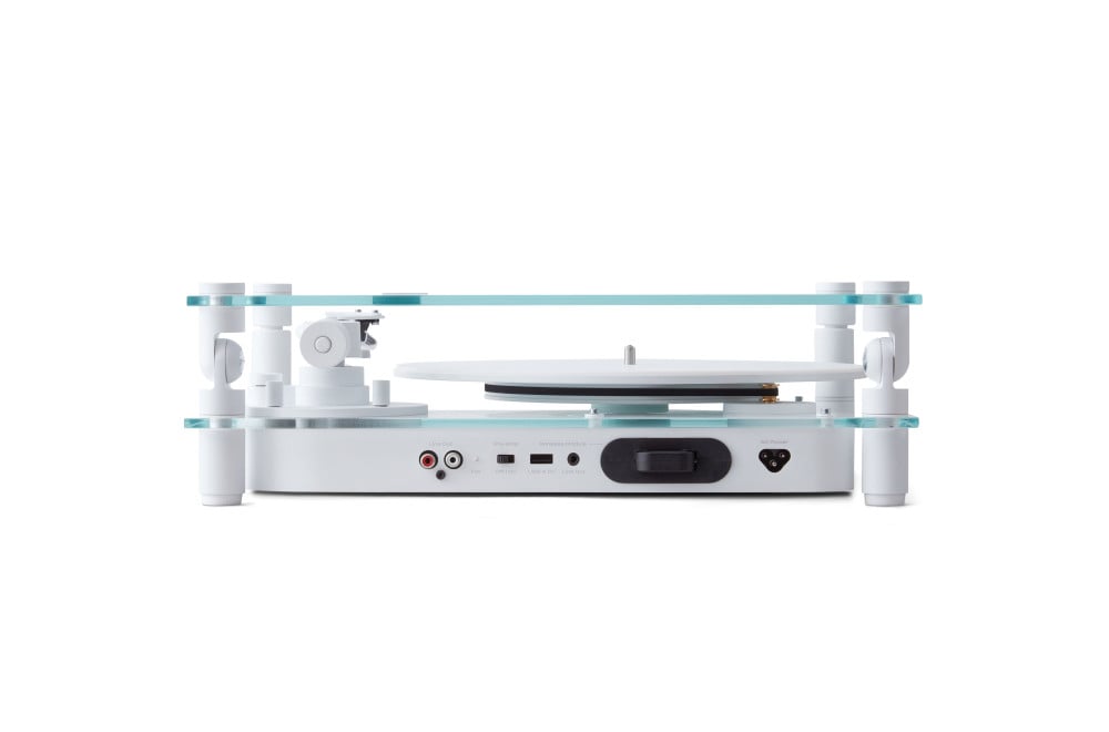 TRANSPARENT Turntable Glass and Aluminum Design White