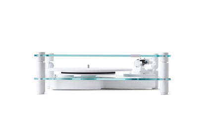 TRANSPARENT Turntable Glass and Aluminum Design White