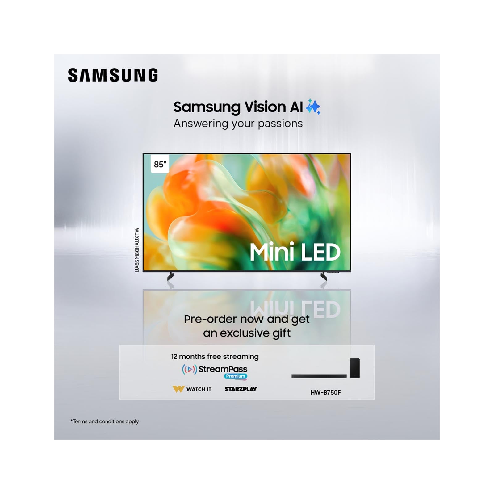 Samsung 85" M80H 4K UHD TV + Soundbar HW-B750F