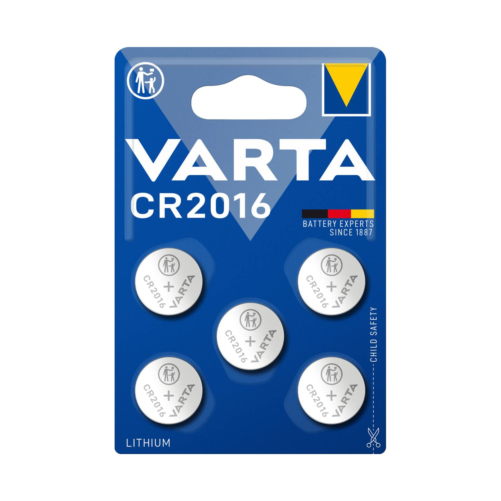 VARTA CR2016 PRIMARY LITHIUM BUTTON COIN CELL 3V 90mAh BATT