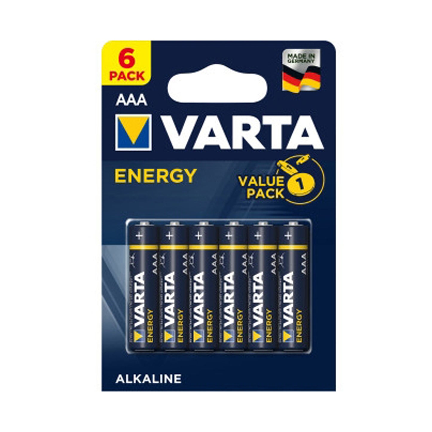 VARTA BATTERY ALKALINE ENERGY AAA VALUE PACK OF 6PCS