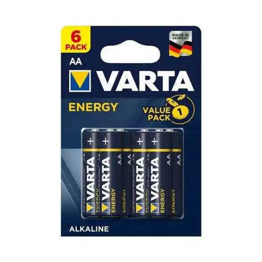 VARTA BATTERY ALKALINE ENERGY AA VALUE PACK OF 6PCS