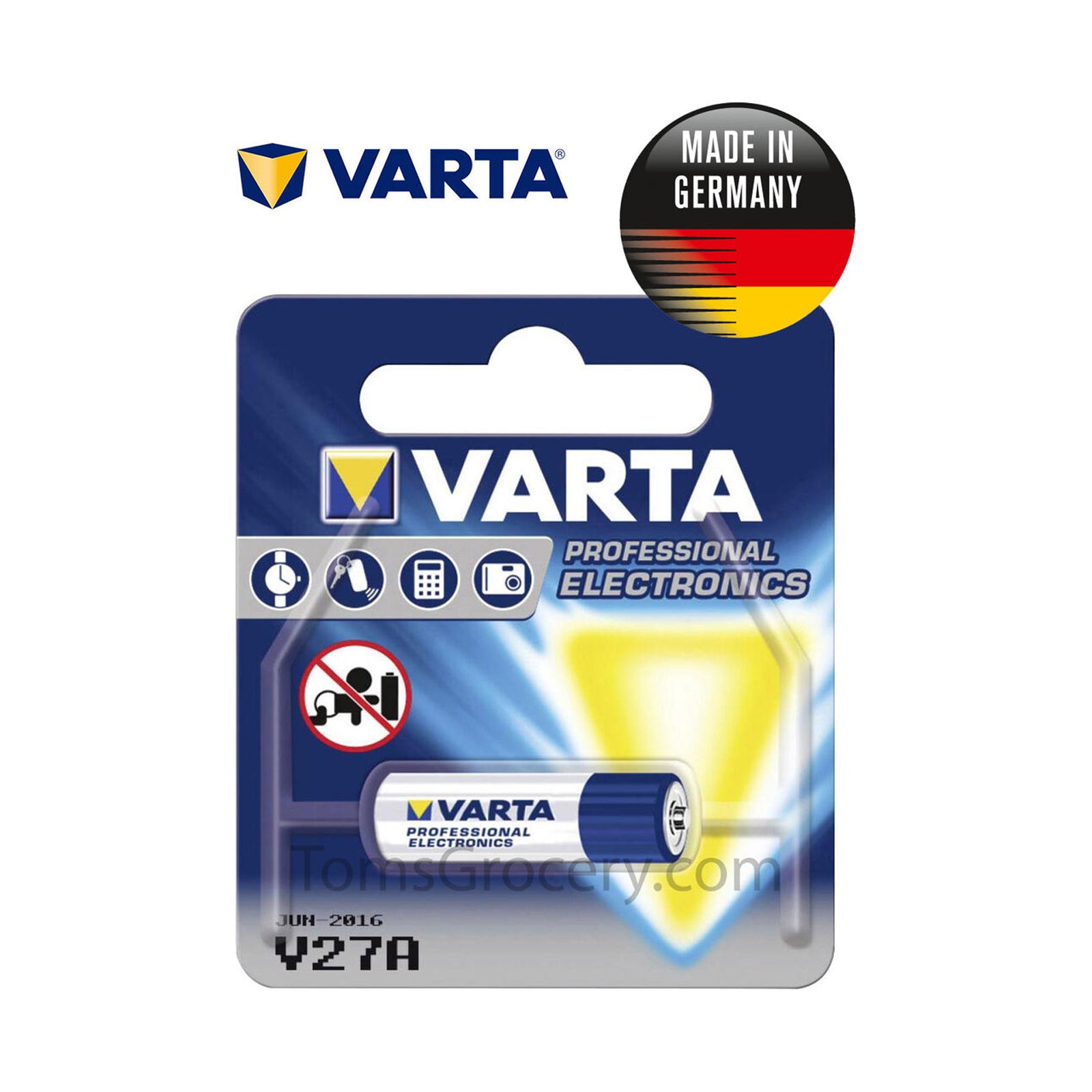 VARTA BATTERY ALKALINE V27A PROFESSIONAL ELECTRONICS