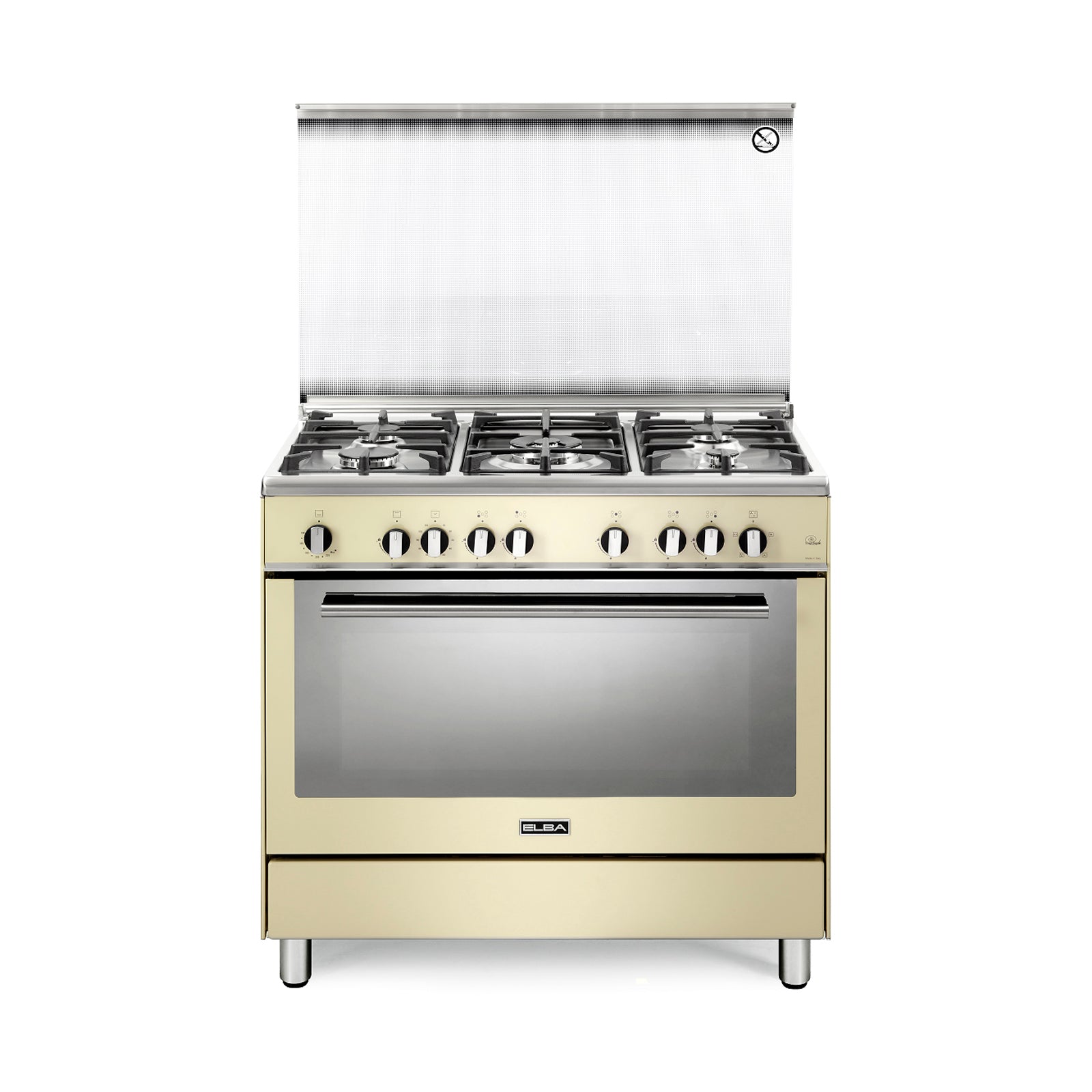 ELBA Cooker 90 cm Wide 5 Gas Burners Convection Cream