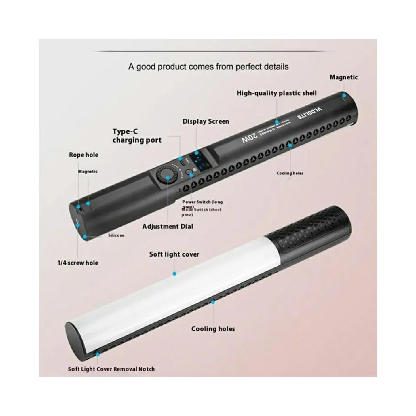 VLOGLITE Magnetic Light Stick 20w