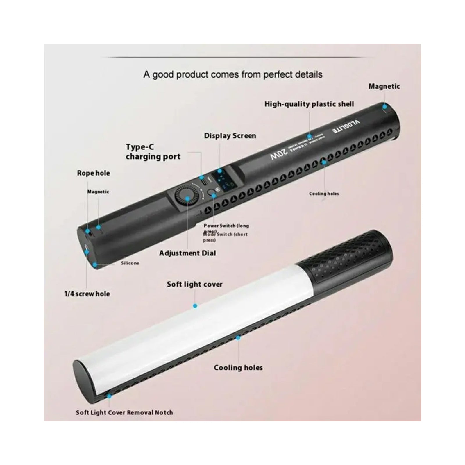 VLOGLITE Magnetic Light Stick 20w