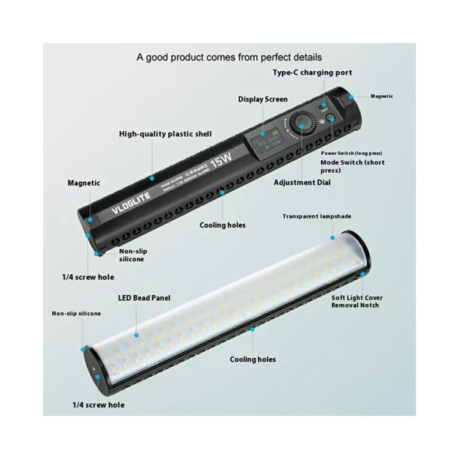 VLOGLITE Magnetic Light Stick 15w