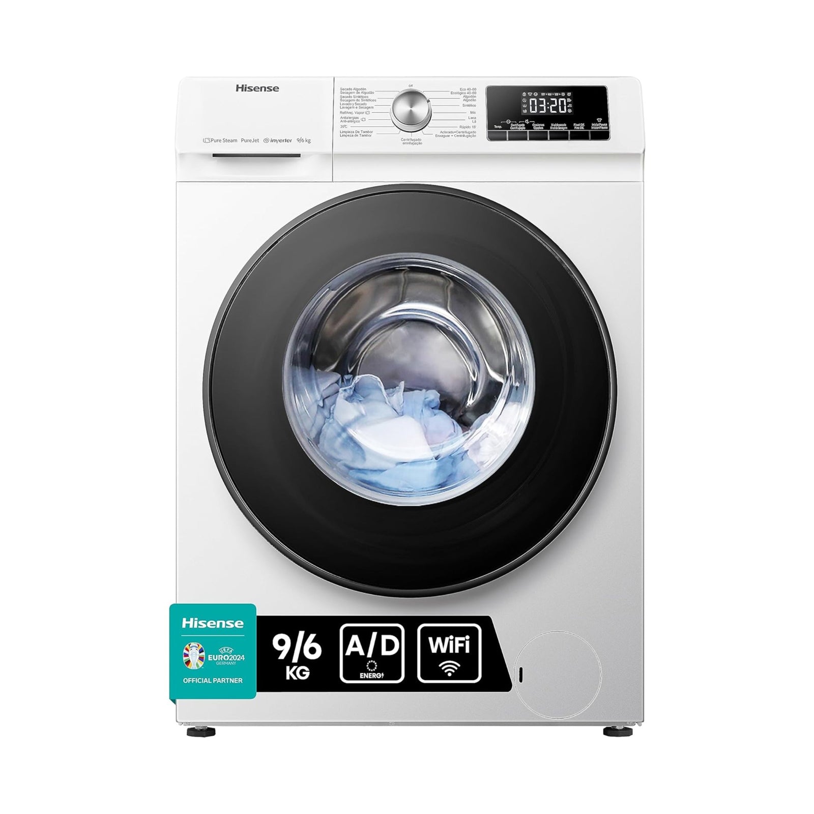 HISENSE Washer + Dryer 9/6 KG 1400 RPM Steam Inverter White