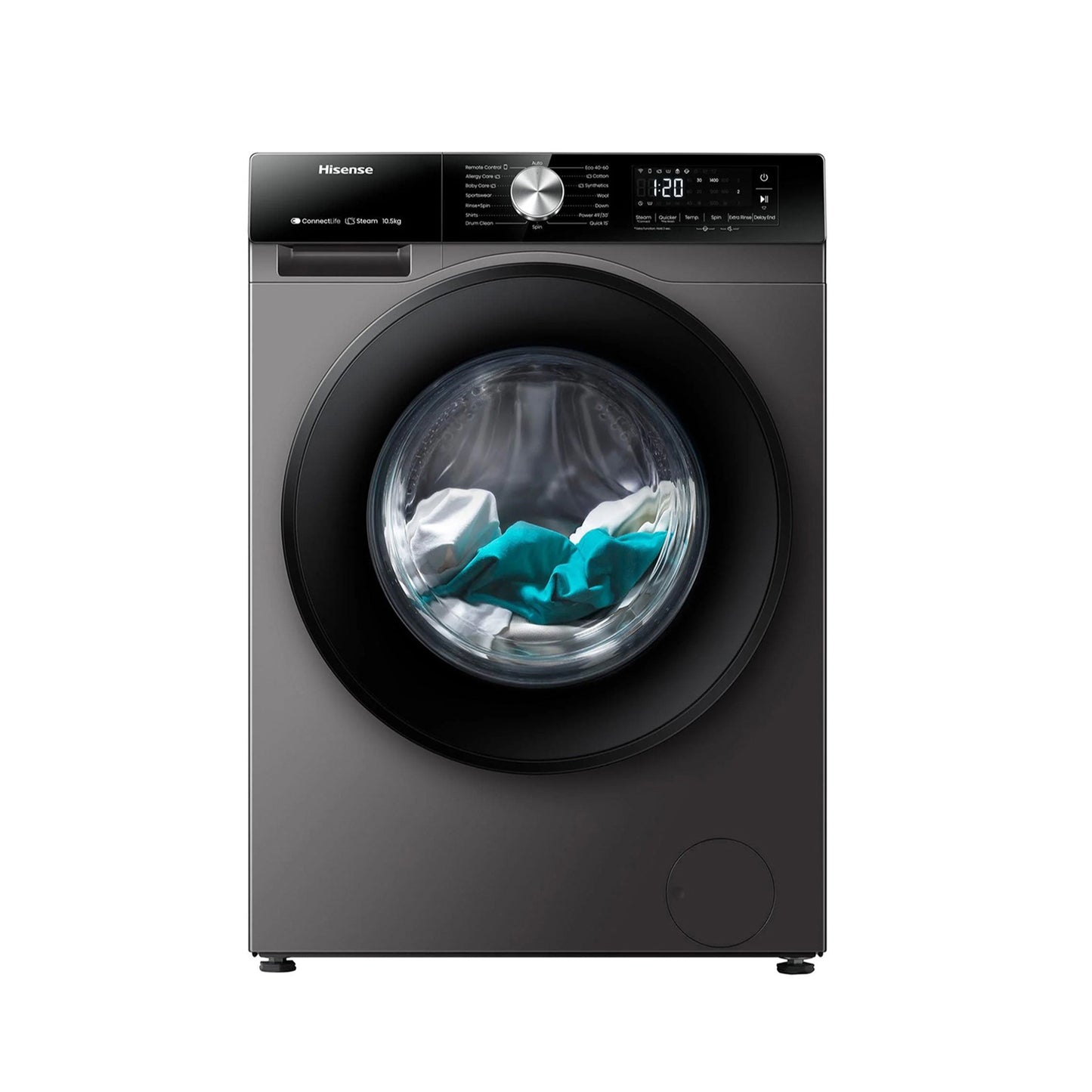 HISENSE Washer Front Load 10.5KG 1400RPM Inverter Titanium HISENSE