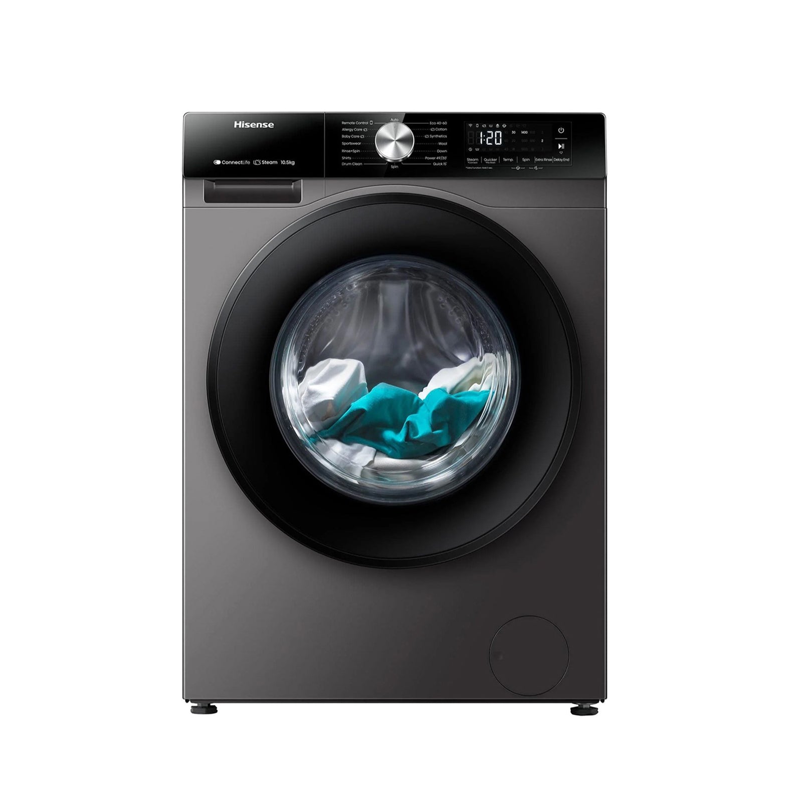 HISENSE Washer Front Load 10.5KG 1400RPM Inverter Titanium